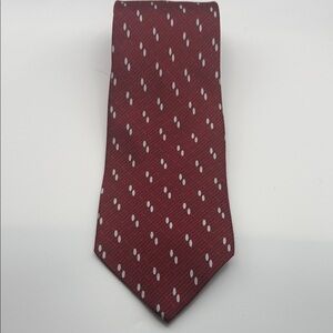 New George Machado burgundy & gray Tie 100% imported silk made in the USA